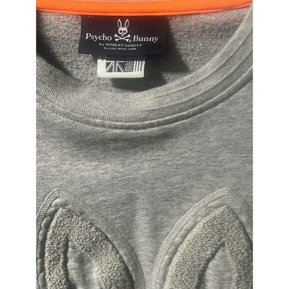 Psycho Bunny Men's Gray Solid Embroidered Logo Pullover Sweatshirt Small - Picture 2 of 6